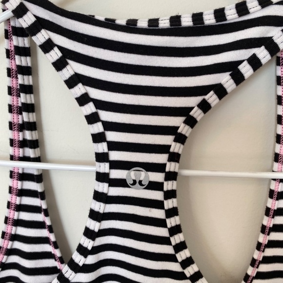 LULULEMON Cool Racerback Tank Classic Stripe Black and White Small - Picture 13 of 13